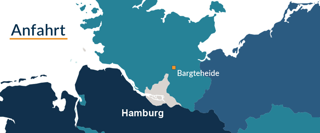 Karte mit Standort Bargteheide für Standortkarte Bargteheide von Druckluft-EVERS Werkzeuge mit Anfahrt über Google Maps.